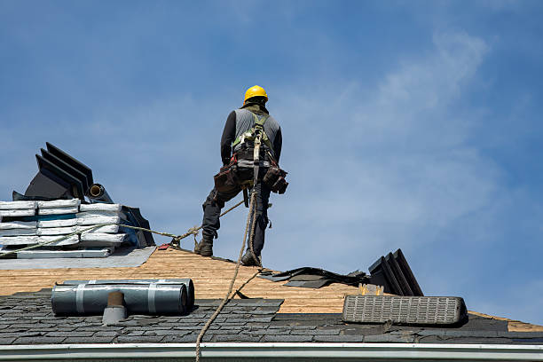 Professional Roofing technician working in Lake George, MN